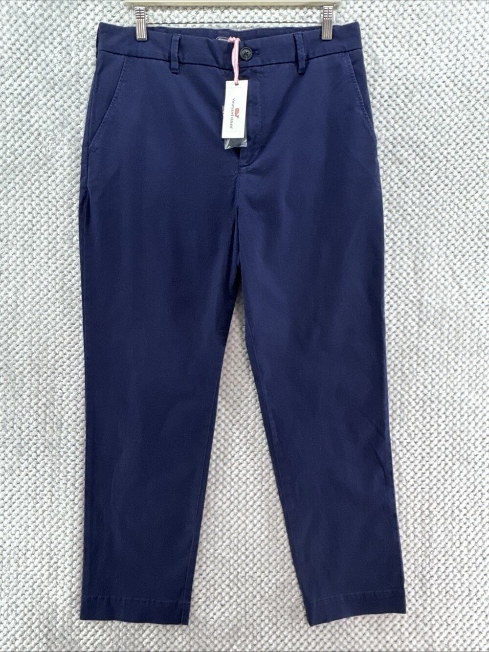 Vineyard Vines Mid Rise Vintage Chino Pants Womens 14 Nautical Navy 29" In New